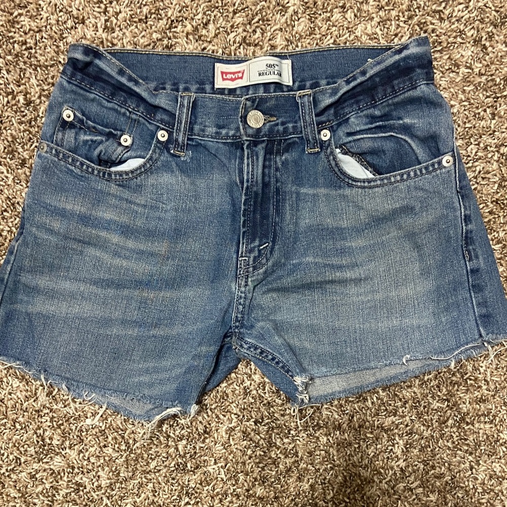 Levi's Women's Blue Distressed Denim Cutoff Shorts